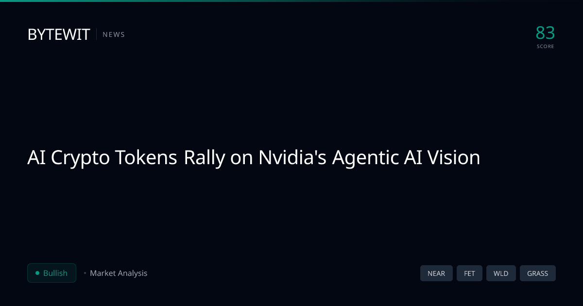 AI Crypto Tokens Rally on Nvidia Keynote | Bytewit